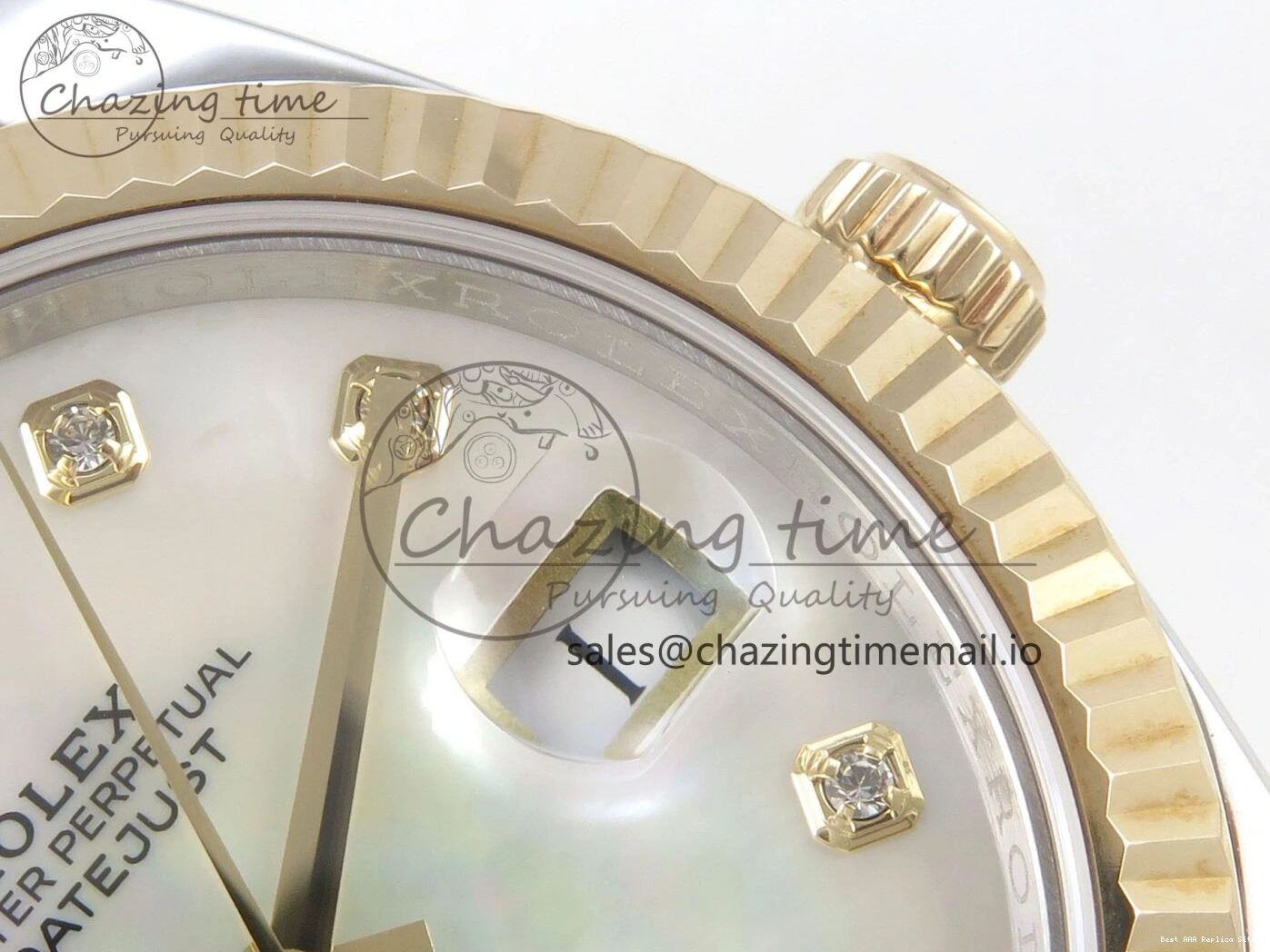 AAA Replica Watches on SS YG Dial DateJust SA Bracelet MOP 1:1 Jubilee Best White Diamond YG 299 Edition 3EF 41mm Chic SS 126333 0106